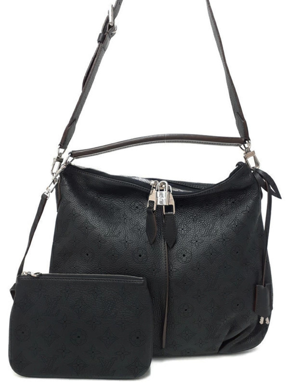 Louis Vuitton Mahina Selene Top Handle Bag Leather Black